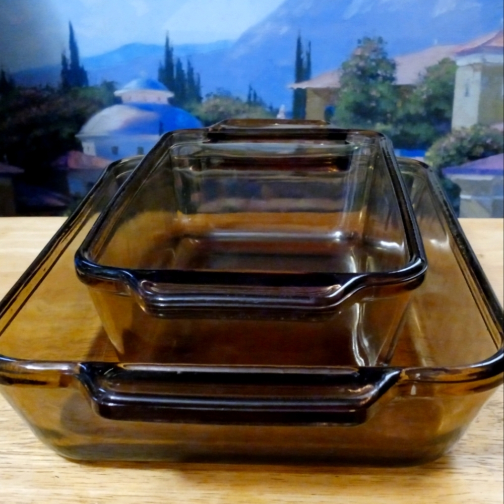 🍲Vintage Anchor Hocking Ovenware 2 Qt  Baking Dish&Loaf Dish 1.5 Qt🍱🍜